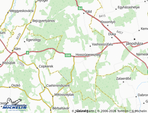 Mapa MICHELIN Hosszúpereszteg - ViaMichelin