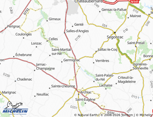 MICHELIN Saint-Fort-sur-le-Né map - ViaMichelin