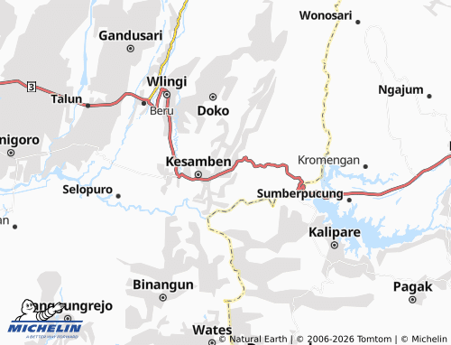 MICHELIN Pagergunung map - ViaMichelin