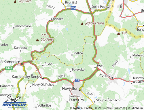 Mapa MICHELIN Kytlice - ViaMichelin