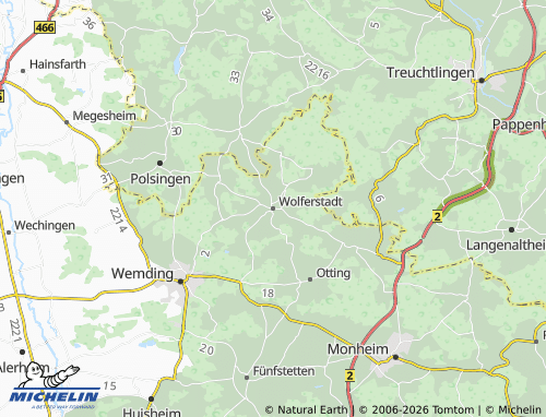 Mappa MICHELIN Wolferstadt - ViaMichelin