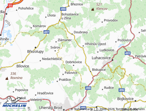 Mappa MICHELIN Velký Ořechov - ViaMichelin