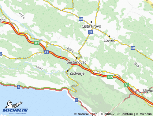 MICHELIN Šestanovac map - ViaMichelin