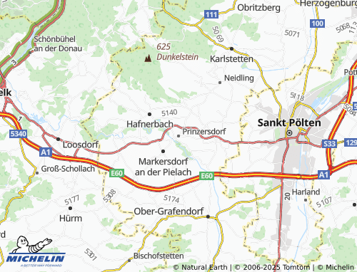 Carte MICHELIN Prinzersdorf - ViaMichelin