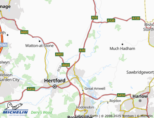 MICHELIN Thundridge map - ViaMichelin