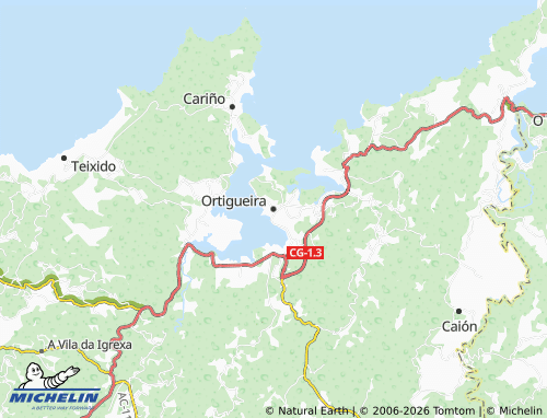 MICHELIN-Landkarte Ortigueira - ViaMichelin