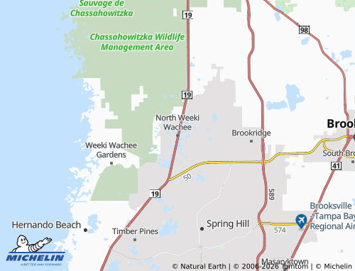 Mapa MICHELIN North Weeki Wachee - ViaMichelin