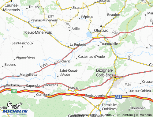 Mappa MICHELIN Castelnau-d'Aude - ViaMichelin