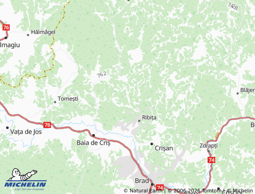 MICHELIN Uibărești map - ViaMichelin