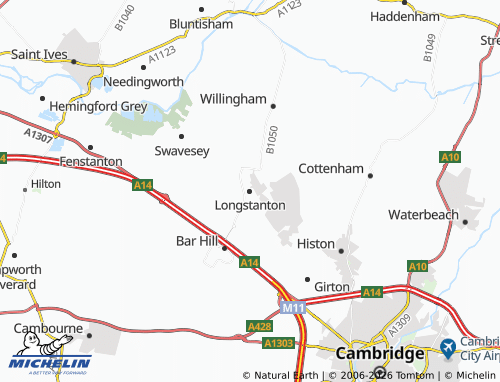 Carte MICHELIN Longstanton - ViaMichelin