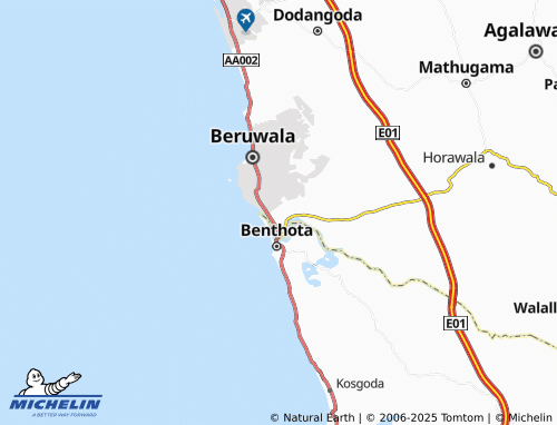 MICHELIN Kaluwamodara East map - ViaMichelin