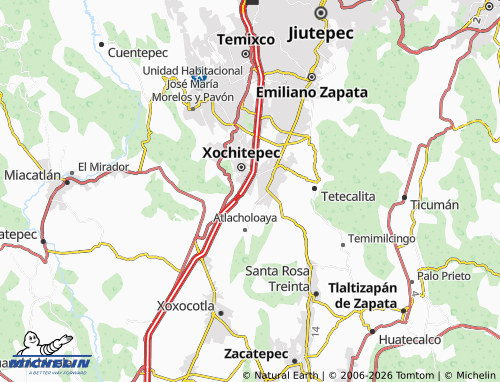 Mappa MICHELIN Villas de Xochitepec Sección B - ViaMichelin