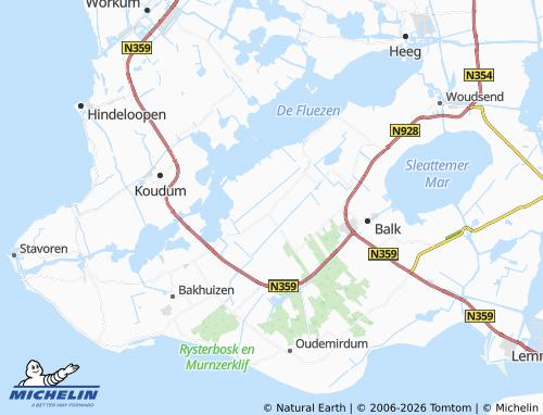 MICHELIN Oudega map - ViaMichelin