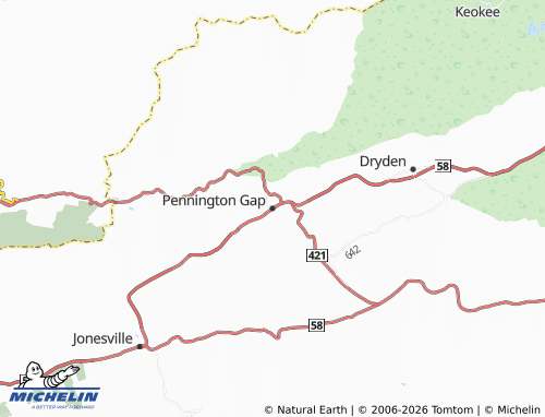 Mappa MICHELIN Pennington Gap - ViaMichelin