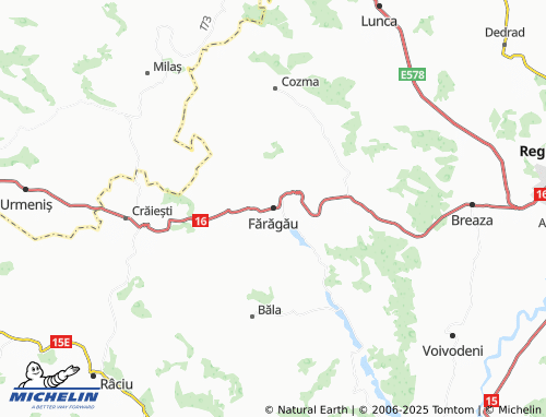 MICHELIN Fărăgău map - ViaMichelin