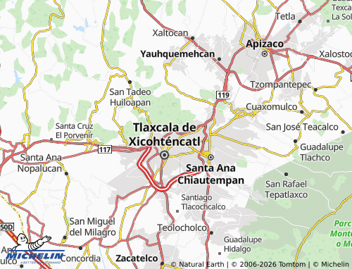Mapa MICHELIN Santiago Tepeticpac - ViaMichelin