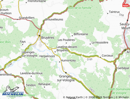 Mapa MICHELIN La Chapelle-devant-Bruyères - ViaMichelin