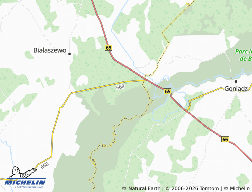 MICHELIN Sośnia map - ViaMichelin