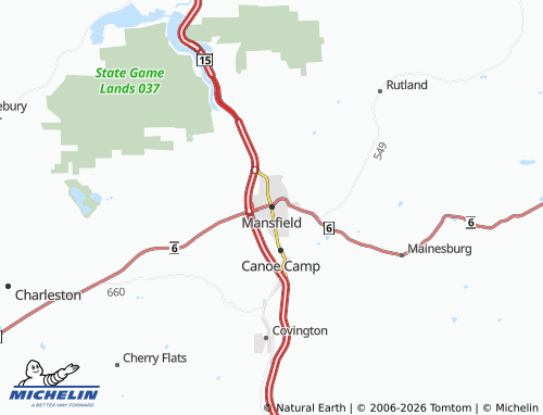 Mappa MICHELIN Mansfield - ViaMichelin