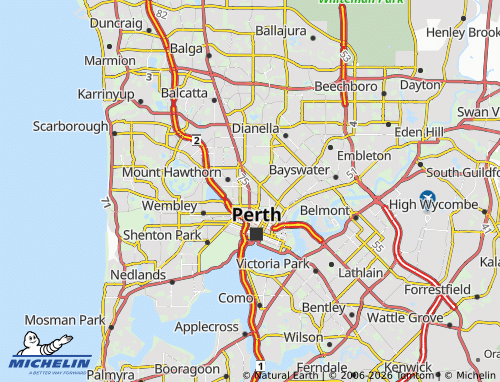 Kaart MICHELIN North Perth - ViaMichelin