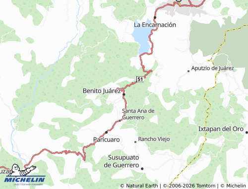 MICHELIN Benito Juárez map - ViaMichelin