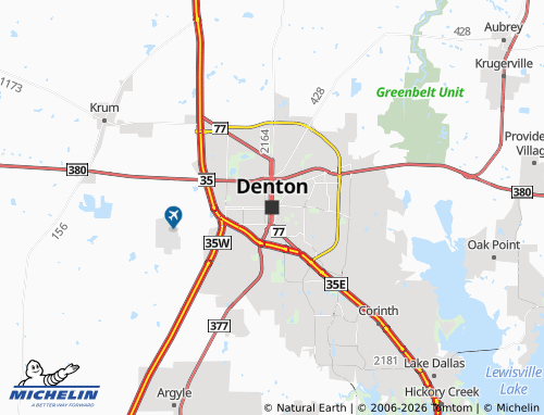 Mapa MICHELIN Denton - ViaMichelin