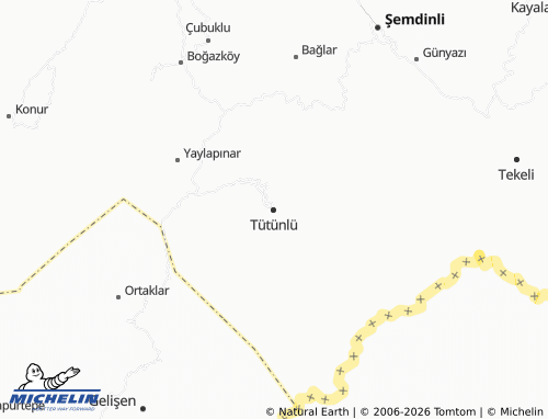 MICHELIN Tütünlü map - ViaMichelin