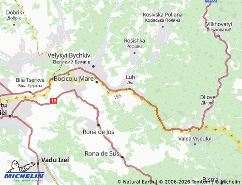 Mappa MICHELIN Lunca La Tisa - ViaMichelin