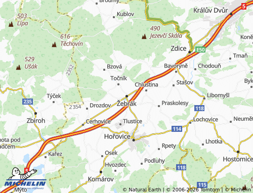 Mappa MICHELIN Žebrák - ViaMichelin