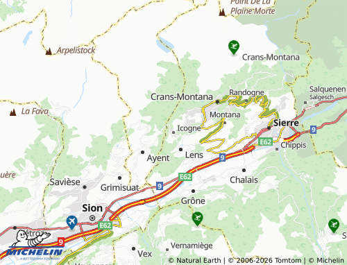 Carte MICHELIN Icogne - ViaMichelin