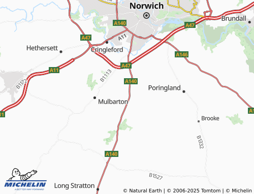 MICHELIN Swainsthorpe map - ViaMichelin