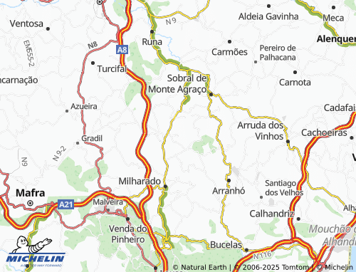 Carte MICHELIN Vale de Vez - ViaMichelin