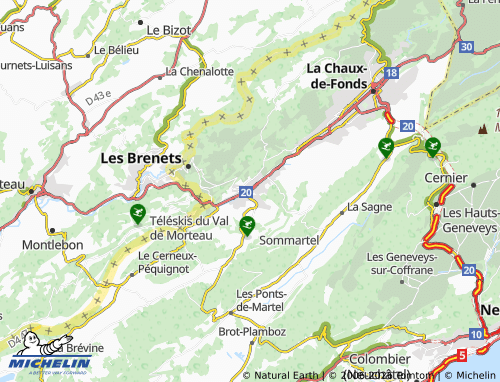 Carte MICHELIN Le Locle - ViaMichelin