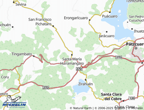 MICHELIN Santa María Huiramangaro map - ViaMichelin