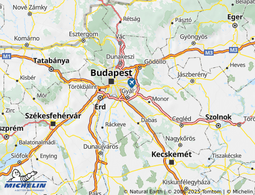 Carte MICHELIN Gyáli járás - ViaMichelin