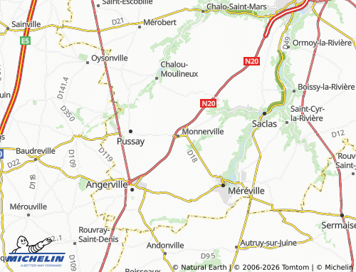 Mappa MICHELIN Monnerville - ViaMichelin
