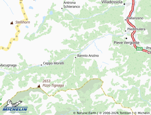 MICHELIN Bannio Anzino map - ViaMichelin