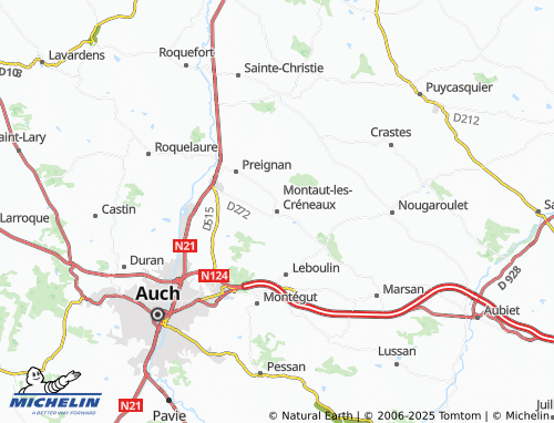 MICHELIN Montaut-les-Créneaux map - ViaMichelin