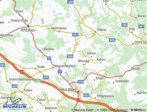 MICHELIN-Landkarte Březí - ViaMichelin