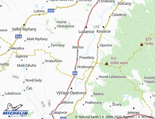 MICHELIN Preseľany map - ViaMichelin