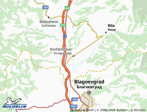 Mappa MICHELIN Kocherinovo - ViaMichelin