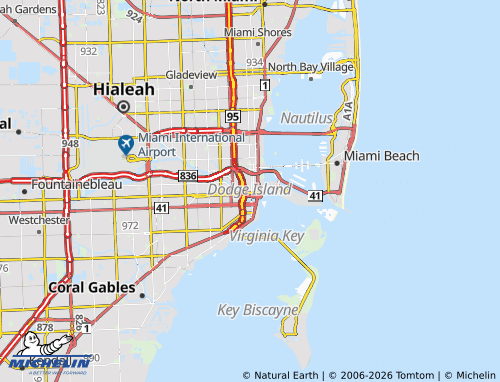 Carte MICHELIN Miami - ViaMichelin