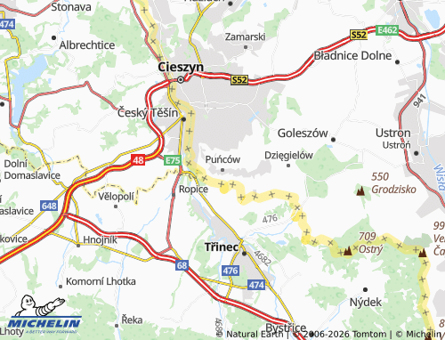 MICHELIN-Landkarte Puńców - ViaMichelin