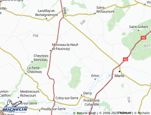MICHELIN-Landkarte Sons-et-Ronchères - ViaMichelin