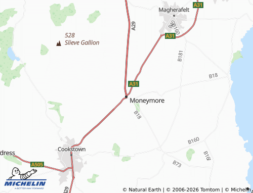 MICHELIN Moneymore map - ViaMichelin