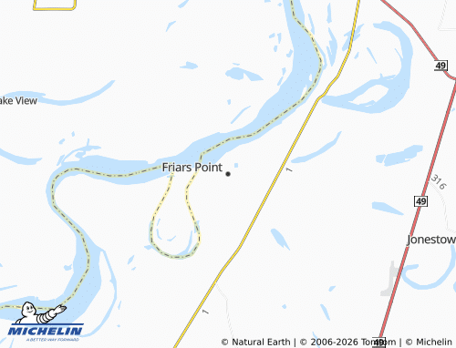 Kaart MICHELIN Friars Point - ViaMichelin