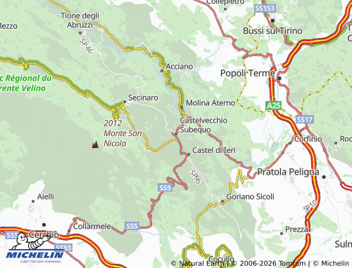 Mappa MICHELIN Castelvecchio Subequo - ViaMichelin