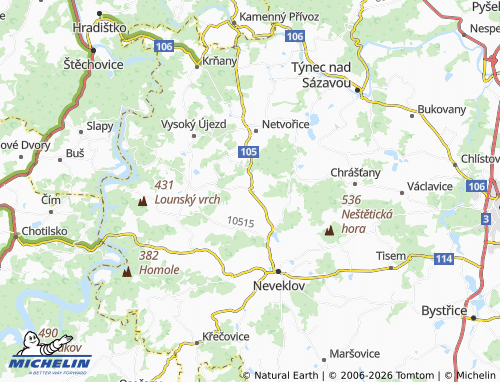 Kaart MICHELIN Všetice - ViaMichelin