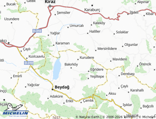 MICHELIN Kurudere map - ViaMichelin