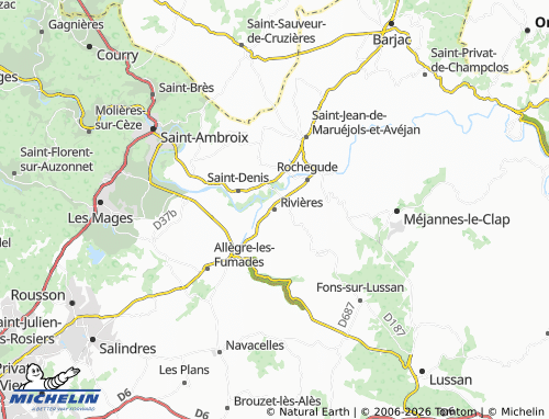 MICHELIN Rivières map - ViaMichelin